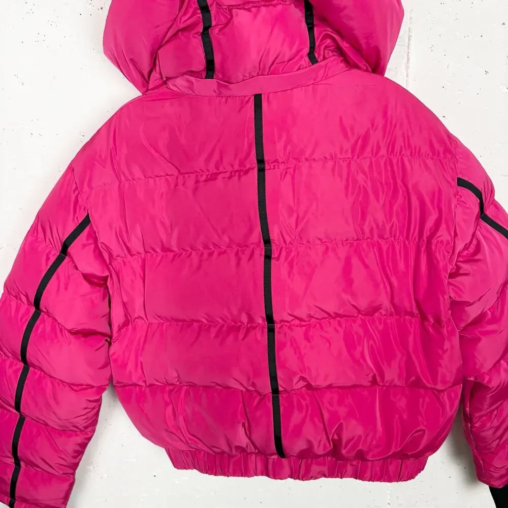 IVL Collective Puffer Jacket Pink Detachable Hood Zipper Pocket Size Medium